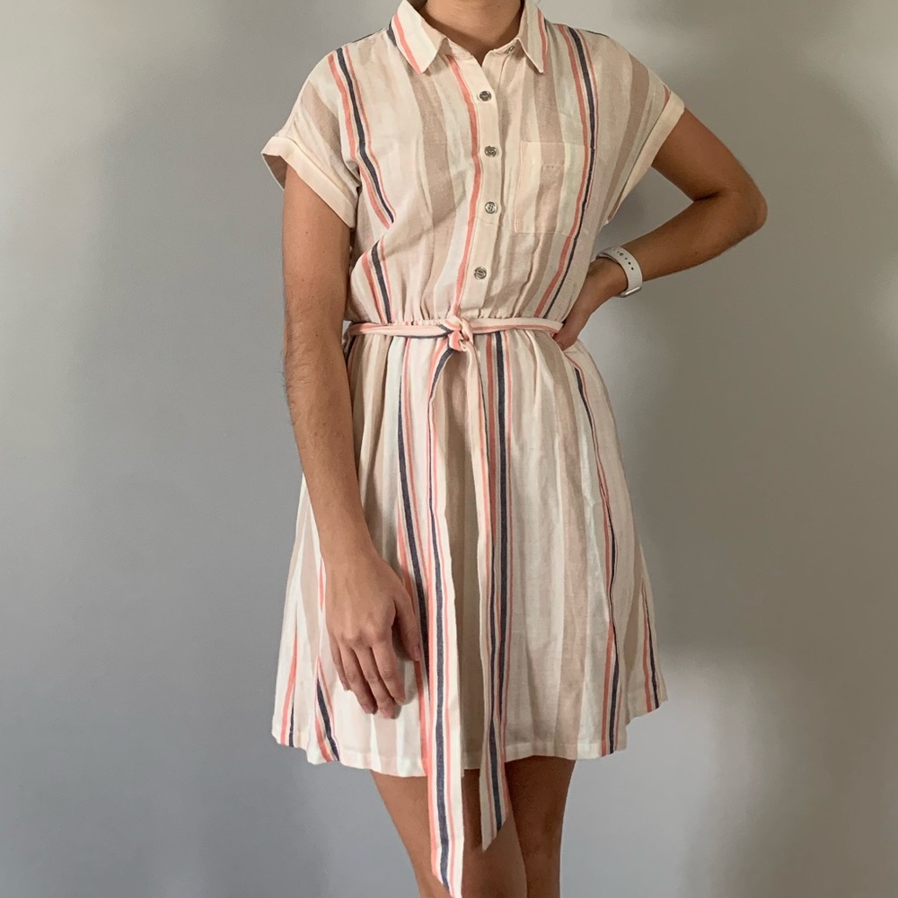Pastel color collared dress
